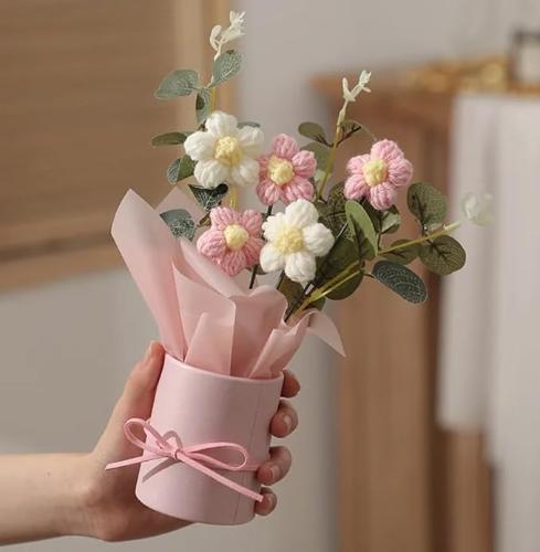 Handmade Crochet Flower Bouquet for Girls