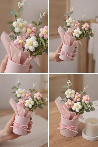 Handmade Crochet Flower Bouquet for Girls