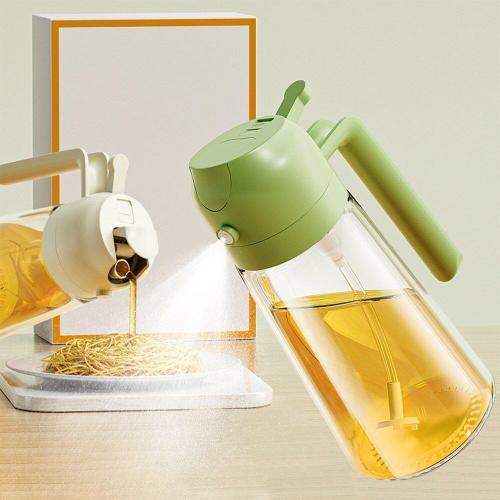 Glass Oil Dispenser & Sprayer – 500ml Green