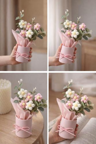 Handmade Crochet Flower Bouquet for Girls