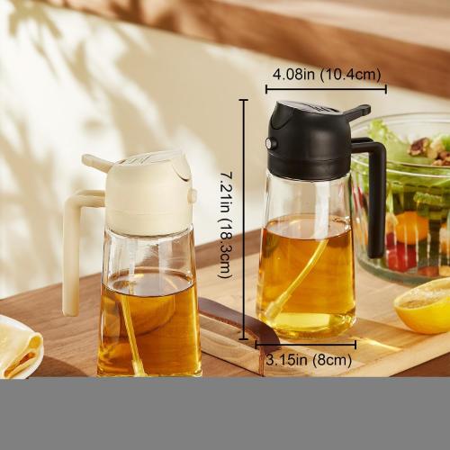 Glass Oil Dispenser & Sprayer – 500ml Green