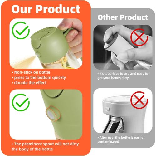Glass Oil Dispenser & Sprayer – 500ml Green