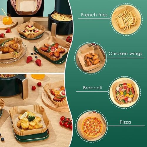 50PCS Air Fryer Paper Liners | Oil Proof Baking Sheets