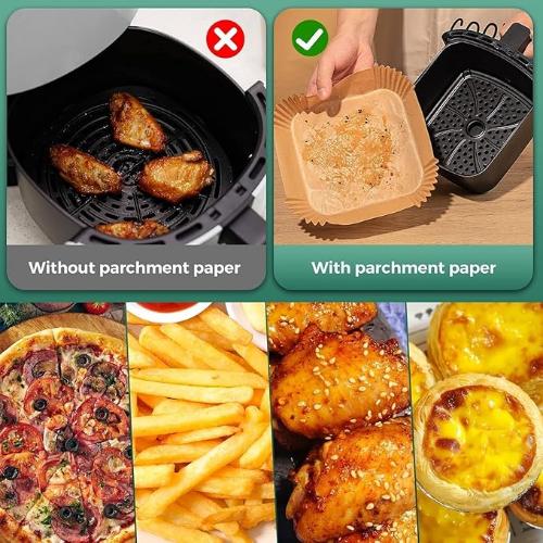 50PCS Air Fryer Paper Liners | Oil Proof Baking Sheets